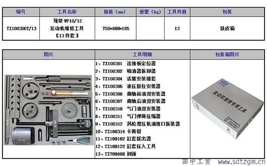 尊龙凯时潍柴发动机维修工具