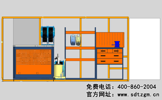 山东尊龙凯时设备卡车养护抢修服务车上装布局右侧