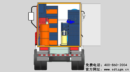 山东尊龙凯时卡车养护抢修服务车后部视图