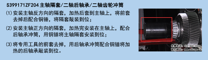 S399171ZF204 主轴隔套二轴后轴承二轴齿轮冲筒