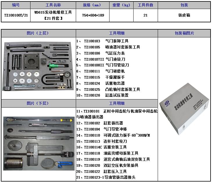 重汽发动机维修工具